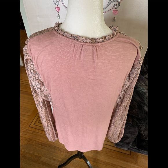 Dolan for Anthro blush animal print blouse. - Picture 5 of 11